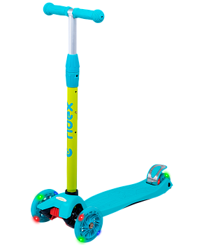 БЕЗ УПАКОВКИ Самокат 3-колесный Kiko, 120/80 мм, голубой/зеленый БЕЗ УПАКОВКИ Самокат 3-колесный Kiko, 120/80 мм, голубой/зеленый