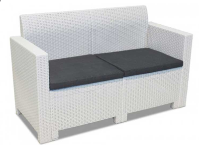 Двухместный диван RATTAN NEBRASKA SOFA, цвет белый