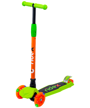 Самокат 3-колесный Chip, 120/80 мм, оранжевый/зеленый Самокат 3-колесный Chip, 120/80 мм, оранжевый/зеленый