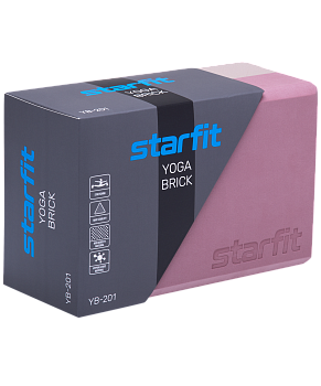 Блок для йоги высокой плотности YB-201 EVA, 22,8 х 15,2 x 10 см, 350 гр, пыльная роза